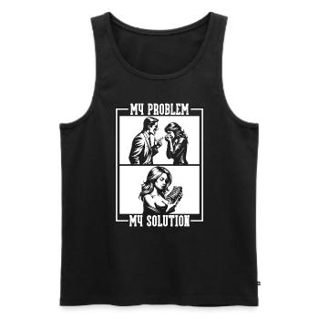 Ribs Barbecue My Problem My Pictogram Mom Dad - Männer Premium Bio Tank Top - Schwarz - Vorne - Michal (187cm)