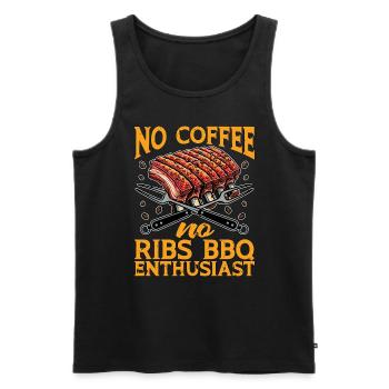Ribs Barbecue No Coffee No Spare Ribs Coffee Lover - Men's Premium Organic Tank Top - black - Front - AI Model Male 178 light (178cm)