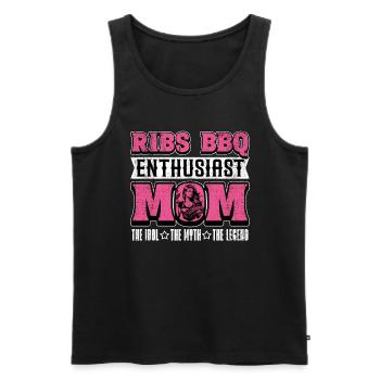 Ribs BBQ Enthusiast Mom The Grilled Meat Lover - Männer Premium Bio Tank Top - Schwarz - Vorne - Michal (187cm)