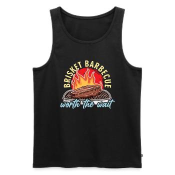 Brisket Barbecue Worth The Wait Grilled Meat Lover - Men's Premium Organic Tank Top - black - Front - Michal (187cm)