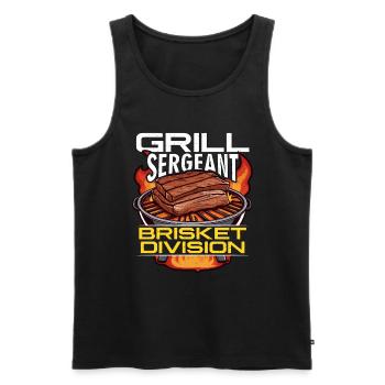 Brisket Barbeque Grill Sergeant Brisket Grilling - Men's Premium Organic Tank Top - black - Front - AI Model Male 178 light (178cm)