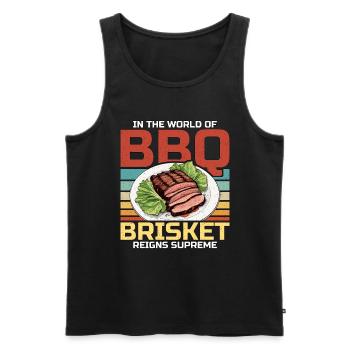 Brisket Barbeque In The World Of BBQ Grilled Meat - Men's Premium Organic Tank Top - black - Front - Michal (187cm)