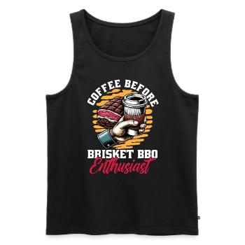Brisket Barbecue Coffee Grilled Meat Coffee Lover - Men's Premium Organic Tank Top - black - Front - Michal (187cm)
