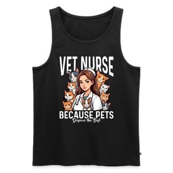 Vet Nurse Because Pets Deserve The Veterinarian - Männer Premium Bio Tank Top - Schwarz - Vorne - AI Model Male 178 light (178cm)