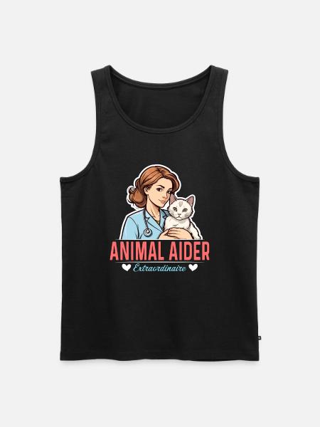 Veterinary Nurse Animal Aider Veterinary Medicine - Men's Premium Organic Tank Top - black