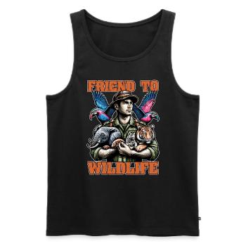 Zoologist Friend To Wildlife Animal Lover Zoology - Men's Premium Organic Tank Top - black - Front - AI Model Male 178 light (178cm)