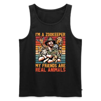 Zoologist I'm A Zookeeper My Friends Ornithologist - Men's Premium Organic Tank Top - black - Front - AI Model Male 178 light (178cm)