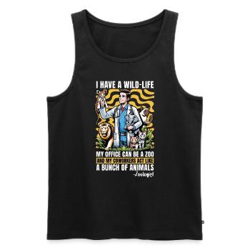 Zoologist I Have A Wild Life Zookeeper Zoologists - Men's Premium Organic Tank Top - black - Front - AI Model Male 178 light (178cm)