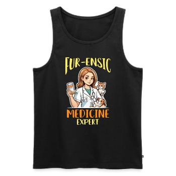 Veterinary Medicine Fur-ensic Medicine Vet Clinic - Männer Premium Bio Tank Top - Schwarz - Vorne - AI Model Male 178 light (178cm)