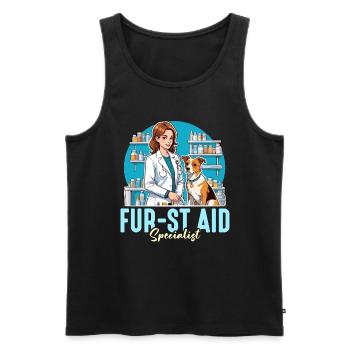 Médecine vétérinaire Fur-st Aid Specialist Vet Tech - Débardeur bio Premium Homme - noir - Devant - Michal (187cm)