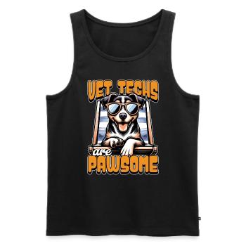 Vet Techs Are Pawsome Veterinary Practitioner - Men's Premium Organic Tank Top - black - Front - Michal (187cm)
