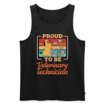 Veterinary Technician Proud To Be Animal Lover - Men's Premium Organic Tank Top - black - Front - Michal (187cm)