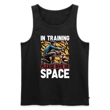 Dog Trainer In Training Please Give Us Dog Sport - Men's Premium Organic Tank Top - black - Front - AI Model Male 178 light (178cm)