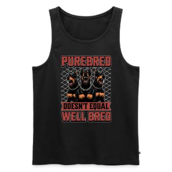 Dog Trainer Purebred Doesn't Equal Dog School - Men's Premium Organic Tank Top - black - Front - AI Model Male 178 light (178cm)