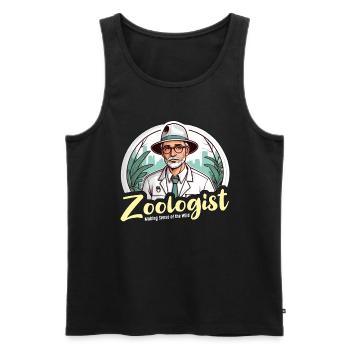 Zoologist Making Sense Of The Wild Animal Lover - Men's Premium Organic Tank Top - black - Front - AI Model Male 178 light (178cm)