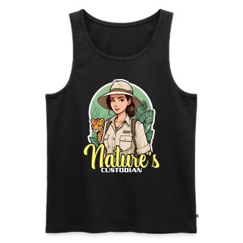 Zoologist Nature's Custodian Zoology Animal Lover - Men's Premium Organic Tank Top - black - Front - AI Model Male 178 light (178cm)
