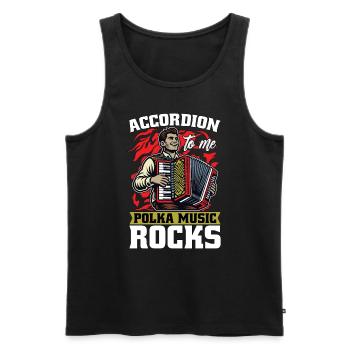 Accordéon To Me Polka Music Rocks Accordéoniste - Débardeur bio Premium Homme - noir - Devant - Michal (187cm)