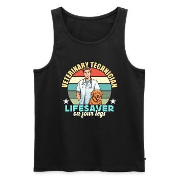 Veterinary Technician Lifesaver On Veterinarian - Männer Premium Bio Tank Top - Schwarz - Vorne - AI Model Male 178 light (178cm)