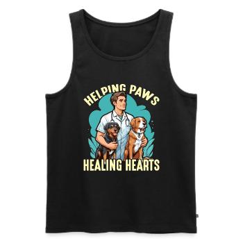 Veterinary Technician Helping Paws Animal Lover - Men's Premium Organic Tank Top - black - Front - Michal (187cm)