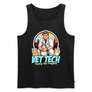 Vet Tech Keeping Tails Wagging Veterinary Medicine - Men's Premium Organic Tank Top - black - Front - Michal (187cm)