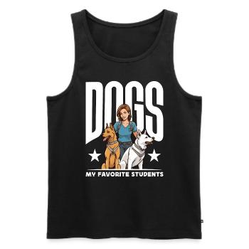 Dog Trainer Dogs My Favorite Students Animal Lover - Men's Premium Organic Tank Top - black - Front - Michal (187cm)