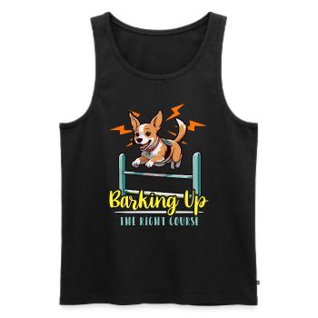 Dog Agility Training Barking Up The Animal Lover - Men's Premium Organic Tank Top - black - Front - AI Model Male 178 light (178cm)