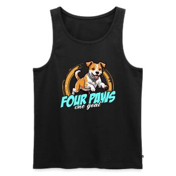 Dog Agility Training Four Paws One Goal Dog Owner - Men's Premium Organic Tank Top - black - Front - AI Model Male 178 light (178cm)