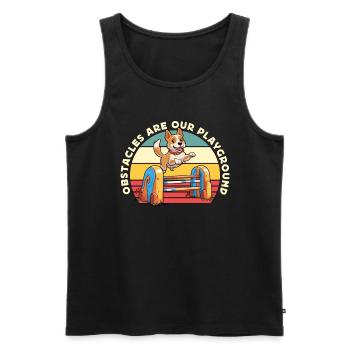 Dog Agility Training Obstacles Are Our Dog Sports - Men's Premium Organic Tank Top - black - Front - AI Model Male 178 light (178cm)