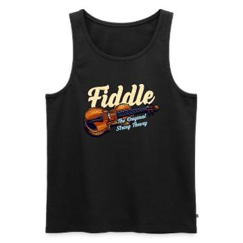 Fiddle L’original Théorie des cordes Musique country - Débardeur bio Premium Homme - noir - Devant - Michal (187cm)
