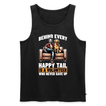 Animal Shelter Behind Every Happy Tail Dog Owner - Männer Premium Bio Tank Top - Schwarz - Vorne - Michal (187cm)