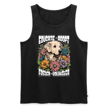 Animal Shelter Educate Adopt Foster Animal Lover - Men's Premium Organic Tank Top - black - Front - Michal (187cm)