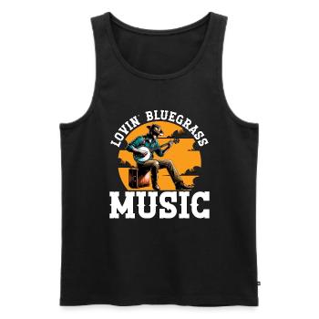 Lovin' Bluegrass Music Musicien d’instrument à cordes - Débardeur bio Premium Homme - noir - Devant - Michal (187cm)