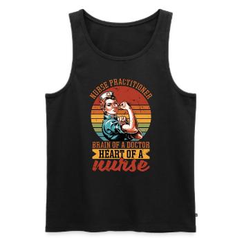 Nurse Practitioner Brain Of A Doctor Healthcare - Männer Premium Bio Tank Top - Schwarz - Vorne - AI Model Male 178 light (178cm)
