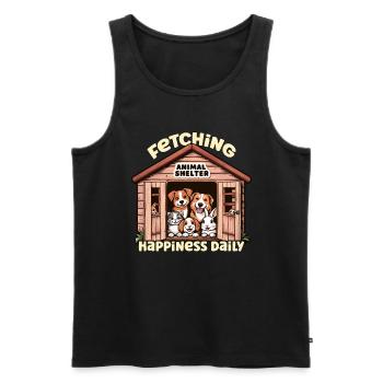 Animal Shelter Fetching Happiness Daily Dog Lover - Men's Premium Organic Tank Top - black - Front - AI Model Male 178 light (178cm)