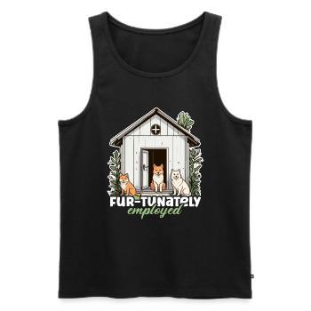 Animal Shelter Fur-tunately Employed Veterinarian - Men's Premium Organic Tank Top - black - Front - Michal (187cm)
