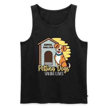 Animal Shelter Petting Dogs Saving Lives Dog Lover - Men's Premium Organic Tank Top - black - Front - AI Model Male 178 light (178cm)