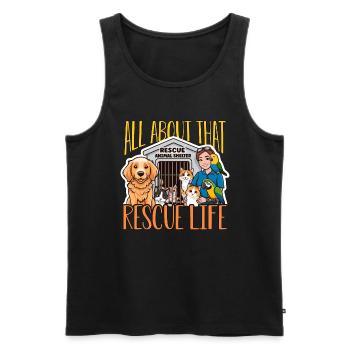 Animal Shelter All About That Rescue Veterinarian - Men's Premium Organic Tank Top - black - Front - Michal (187cm)
