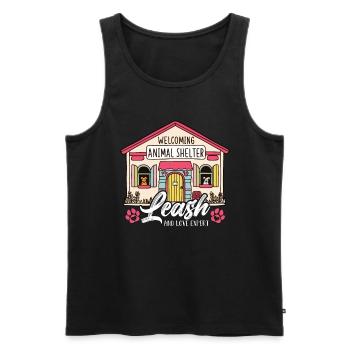Animal Shelter Leash And Love Expert Dog Owner - Men's Premium Organic Tank Top - black - Front - AI Model Male 178 light (178cm)