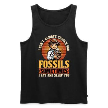Chasseur de fossiles Je ne cherche pas toujours en archéologie - Débardeur bio Premium Homme - noir - Devant - Michal (187cm)