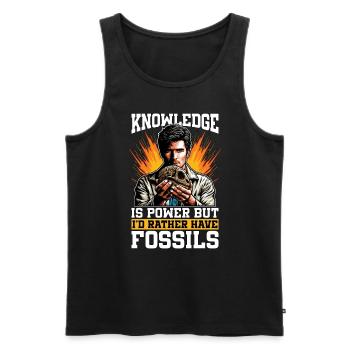 Fossil Hunter Knowledge Is Power Paleontologist - Männer Premium Bio Tank Top - Schwarz - Vorne - Michal (187cm)