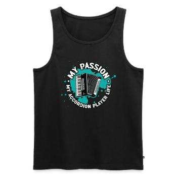 Accordion Player My Passion My Accordion Musician - Männer Premium Bio Tank Top - Schwarz - Vorne - Michal (187cm)