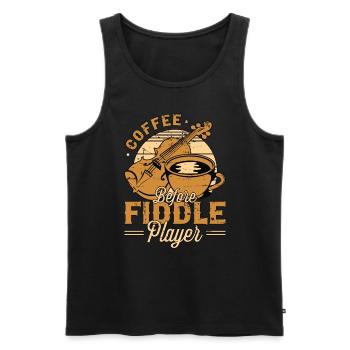 Violoniste Café Avant Violoniste Amateur de café - Débardeur bio Premium Homme - noir - Devant - Michal (187cm)