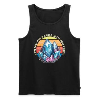 Geologist Crystals Are A Geologist's Rockhounding - Men's Premium Organic Tank Top - black - Front - AI Model Male 178 light (178cm)