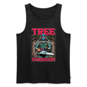 Arborist Tree Surgeon Arboriculture Woodcutter - Men's Premium Organic Tank Top - black - Front - AI Model Male 178 light (178cm)