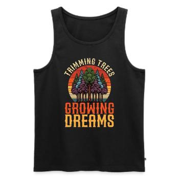 Arborist Trimming Trees Growing Dreams Woodcutter - Men's Premium Organic Tank Top - black - Front - AI Model Male 178 light (178cm)