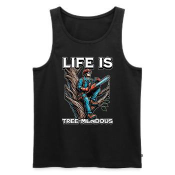 Arborist Life Is Tree-Mendous Tree Technician - Männer Premium Bio Tank Top - Schwarz - Vorne - AI Model Male 178 light (178cm)