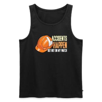 Safety Officer Accidents Happen Safety Manager - Men's Premium Organic Tank Top - black - Front - Michal (187cm)