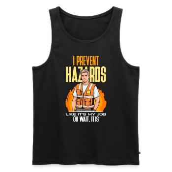 Safety Officer I Prevent Hazards Safety Management - Men's Premium Organic Tank Top - black - Front - Michal (187cm)