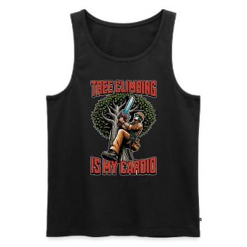 Logging Tree Climbing Is My Cardio Arborist Logger - Men's Premium Organic Tank Top - black - Front - AI Model Male 178 light (178cm)