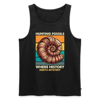 Fossil Hunter Hunting Fossils Where Paleontology - Männer Premium Bio Tank Top - Schwarz - Vorne - AI Model Male 178 light (178cm)